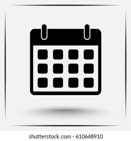 Calendar sign icon, vector illustration. Flat design style 
