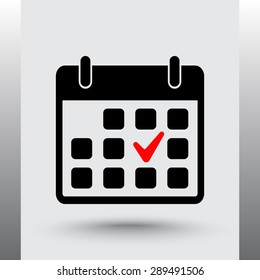 Calendar sign icons, vector illustration. Flat design style