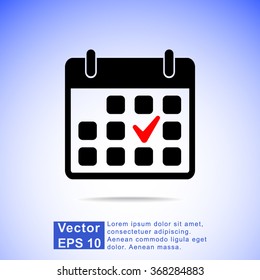 Calendar sign icons, vector illustration. Flat design style