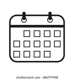 Calendar sign illustration. Vector. Black icon on white background