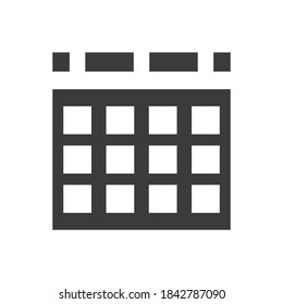 Calendar sign trendy vector icon template. Black isolated calendar icon design.