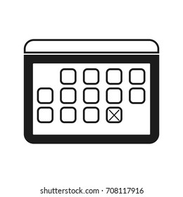 Calendar sign. Vector black icon on white background