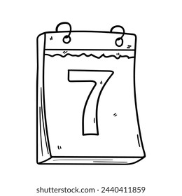 Calendar sign vector icon in doodle style. Symbol in simple design. Cartoon object hand drawn isolated on white background.
