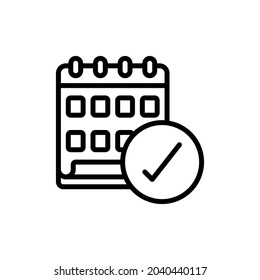 Calendar Silhouette Icon On White Background