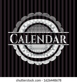 Calendar silver shiny emblem]. Vector Illustration. Mosaic.
