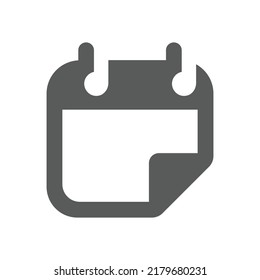 Calendar simple black vector icon. Date plan filled symbol.
