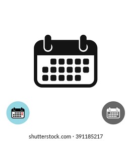 Calendar simple black vector icon. Soft rounded corners style.