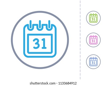 Calendar - Simple Buttons. A minimalistic vector icon.