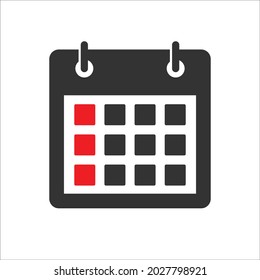 calendar with simple flat design.