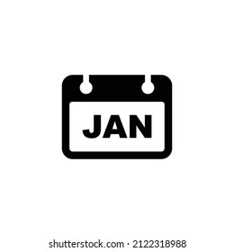 Calendar simple flat icon vector illustration. January calendar icon vector