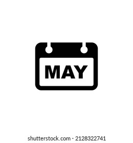 Calendar simple flat icon vector illustration. May calendar icon vector