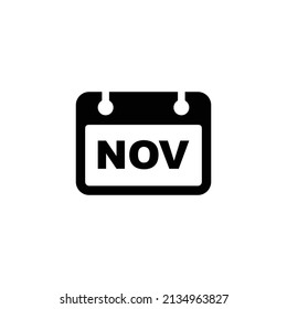 Calendar simple flat icon vector illustration. November calendar icon vector