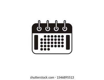 Calendar simple icon in black and white