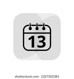 Calendar simple icon with specific day marked. Calendar flat icon for websites, blogs and graphic resources. Appointment scheduled, day 13.