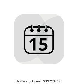 Calendar simple icon with specific day marked. Calendar flat icon for websites, blogs and graphic resources. Appointment scheduled, day 15.
