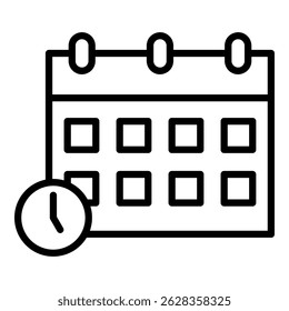 Coleção de Ícones de Vetor Simples do Calendário