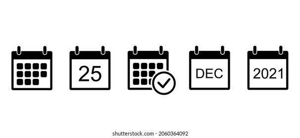 Calendar simple vector icons set