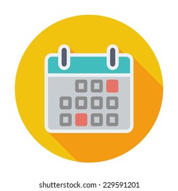 Calendar. Single flat color icon. Vector illustration.