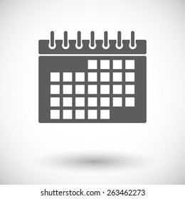 Calendar. Single flat icon on white background. Vector illustration.