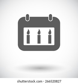 Calendar. Single flat icon on white background. Vector illustration.