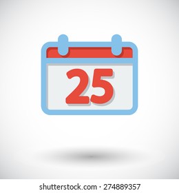 Calendar. Single flat icon on white background. Vector illustration.