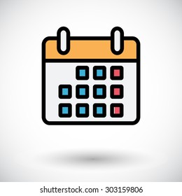 Calendar. Single flat icon on white background. Vector illustration.