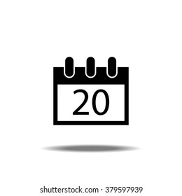 Calendar Single Icon - 20th Date