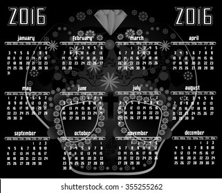 Calendar and skull. 2016.
