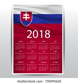 Calendar of SLOVAKIA flag