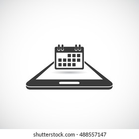 calendar with smartphone 3d icon