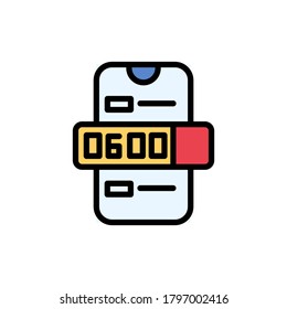 Calendar smartphone clock icon. Simple color with outline vector elements of almanac icons for ui and ux, website or mobile application