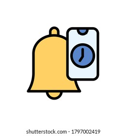 Calendar smartphone clock icon. Simple color with outline vector elements of almanac icons for ui and ux, website or mobile application