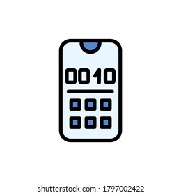 Kalender Smartphone-Uhr Symbol. Einfache Farbe mit umrissenen Vektorelementen von Almanac-Symbolen für i und ux, Website oder mobile Anwendungen