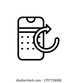 Calendar smartphone refresh icon. Simple line, outline vector elements of almanac icons for ui and ux, website or mobile application