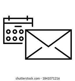 calendar and sms icon vector illustration