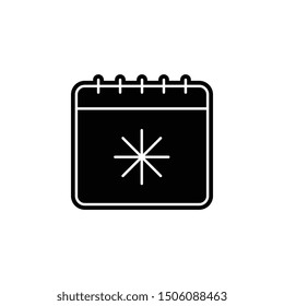 Calendar, snow icon. Simple glyph, flat vector of calendar icons for ui and ux, website or mobile application