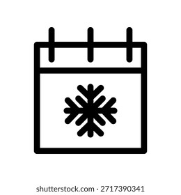 Calendar With Snowflake Icon Symbolizing Winter Holidays and Seasonal Planning