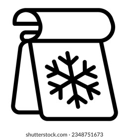 Calendario con icono de la línea Snowflake, concepto de la temporada de invierno, símbolo de copo de invierno congelado en el símbolo Calendar sobre fondo blanco, Nuevo estilo de contorno de icono de imagen. Gráficos vectoriales.