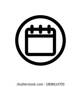 Calendar (Social and Messaging UI) icon outline vector. isolated on white background