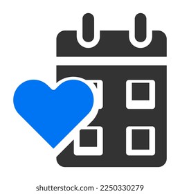 calendar solid blue grey valentine illustration vector and logo new year icon perfect. Icon sign from modern collection for web. Nice design perfect.