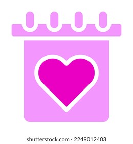 símbolo de la ilustración de la valentina de color rosa sólido del calendario vectorial y logotipo del año nuevo perfecto. Signo de icono de la colección moderna para la web. El diseño es perfecto.