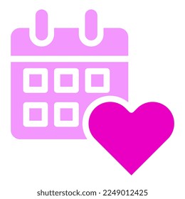 calendar solid pink valentine illustration vector and logo new year icon perfect. Icon sign from modern collection for web. Nice design perfect.