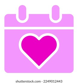 calendar solid pink valentine illustration vector and logo new year icon perfect. Icon sign from modern collection for web. Nice design perfect.