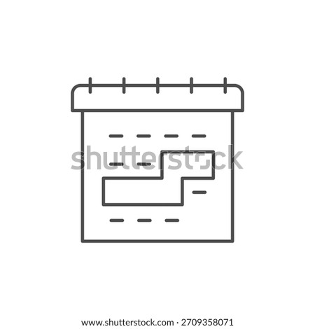 Calendar span line outline icon