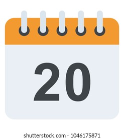 Calendar with specific date showing flat design planning concept