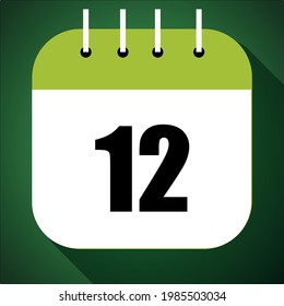 Calendar with specific day, with a day of the month, day 12. 