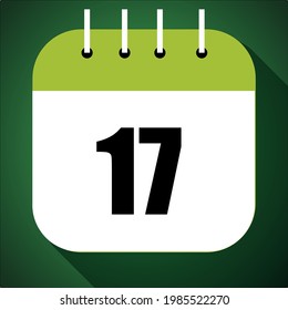 Calendar with specific day, with a day of the month, day 17.