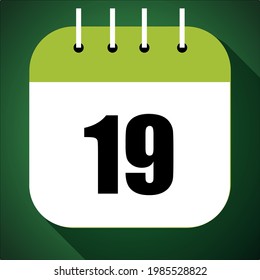 Calendario con un día específico, con un día del mes, día 19. 