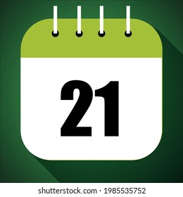 Calendario con un día específico, con un día del mes, día 21. 