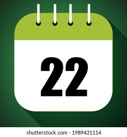 Calendar with specific day, with a day of the month, day 22.